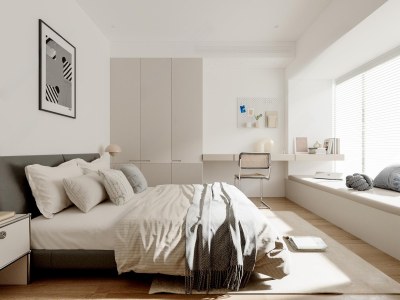 现代简约卧室3D模型下载